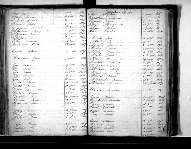 Tables décennales des décès (1843-1852)