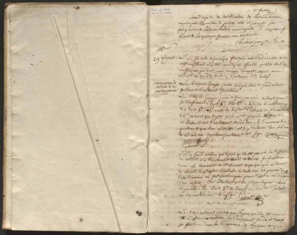 Délibérations du conseil municipal. 18 mai 1798-1er mai 1800