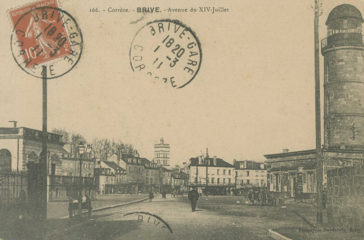 Brive-la-Gaillarde : "166. - Corrèze. - Brive. - Avenue du XIV-Juillet".