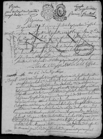 Naissances, mariages, décès (1792-1802)