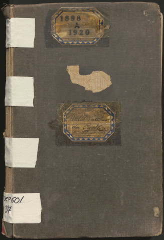 Délibérations du conseil municipal. 23 octobre 1898-12 décembre 1920
