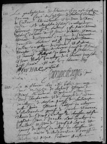 Baptêmes, mariages, sépultures (1649-1690)