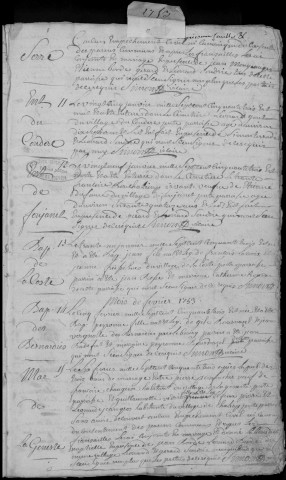 Baptêmes, mariages, sépultures (1753-1762)