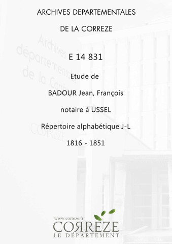 Répertoire alphabétique : J-L