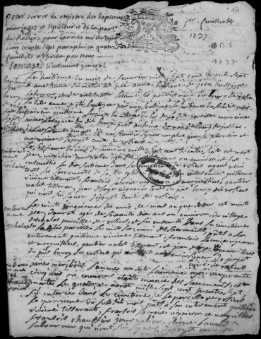 Baptêmes, mariages, sépultures (1738-1792)