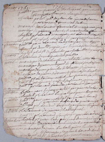 Répertoire chronologique : mars 1760-30 pluviôse an VIII