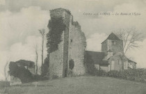 Cornil : "Corrèze - 2. Cornil - Les ruines et l'église".