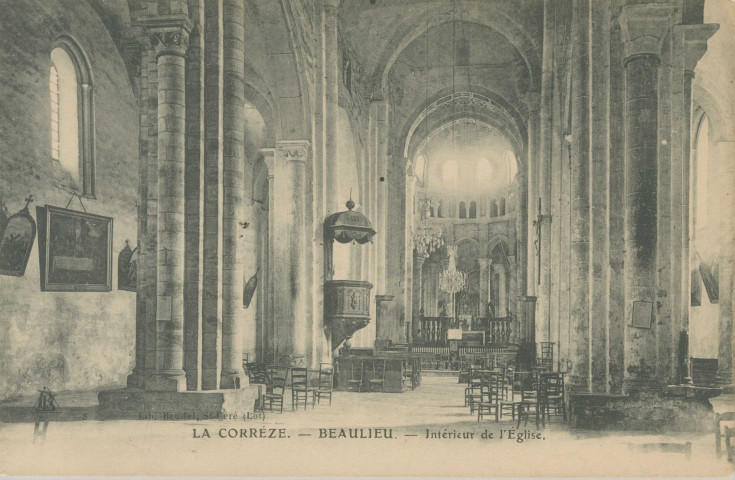 Beaulieu-sur-Dordogne : "La Corrèze - Beaulieu - Intérieur de l'église".