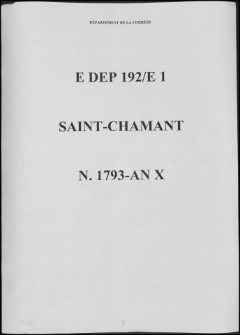 Naissances, mariages et tables (1793-1802)