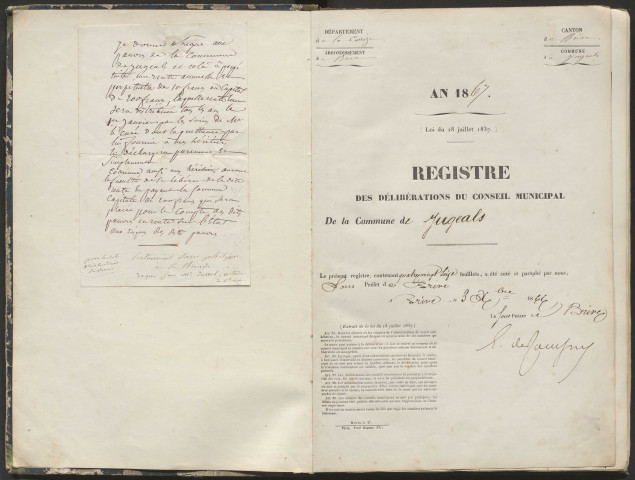 Délibérations du conseil municipal. 12 mai 1867-28 décembre 1880
