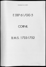 Baptêmes, mariages, sépultures (1733-1752)