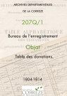 Table des donations