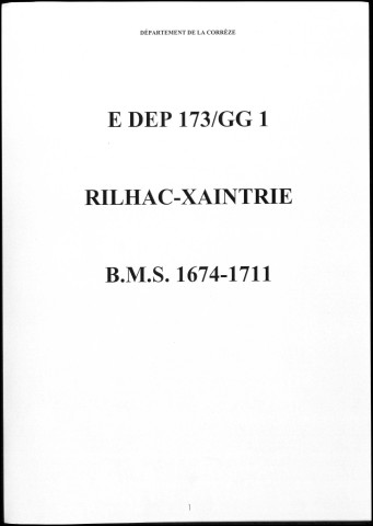 Baptêmes, mariages, sépultures (1674-1711)