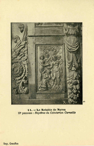 "11. - Le retable de Naves. 10e panneau : Baptème du Ceinturion Corneille".