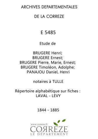 Répertoire alphabétique sur fiches : Laval-Levy