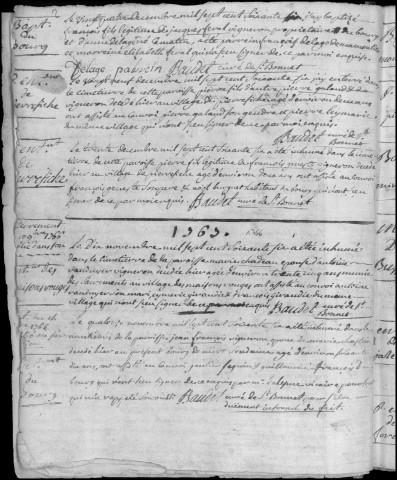 Baptêmes, mariages, sépultures et tables (1766-1786)