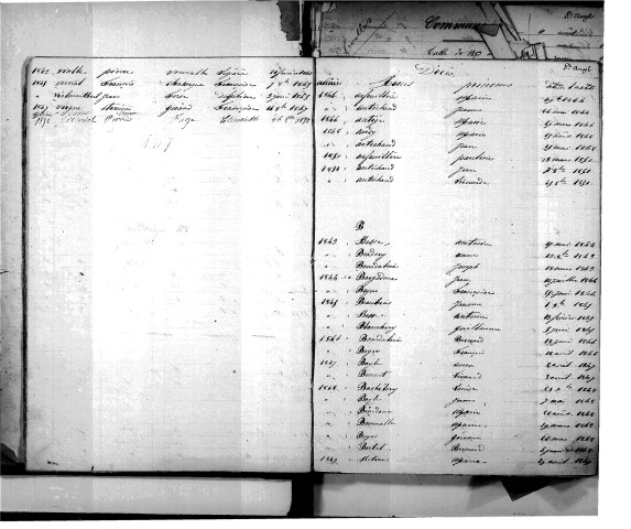 Tables décennales des décès (1843-1852)
