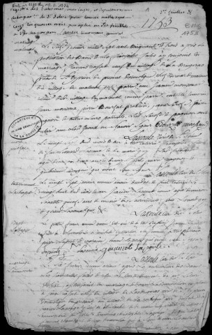 Baptêmes, mariages et sépultures (1753-1792)