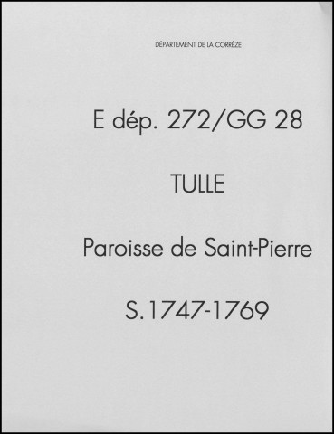 Sépultures (1747-1769).