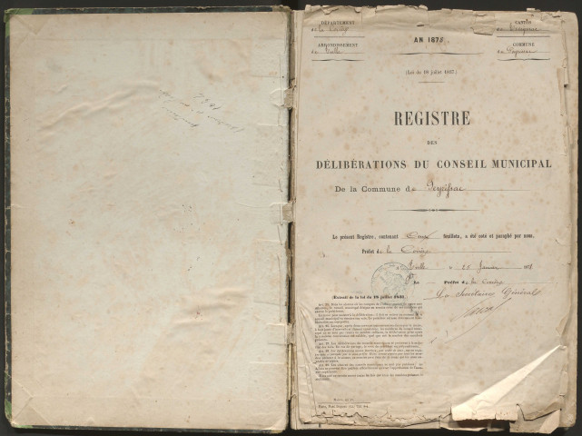 Délibérations du conseil municipal. 18 février 1878-9 mai 1918
