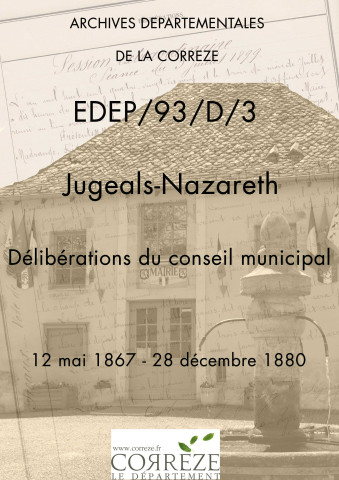 Délibérations du conseil municipal. 12 mai 1867-28 décembre 1880