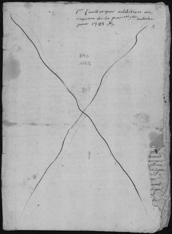 Baptêmes, mariages, sépultures (1743-1769)