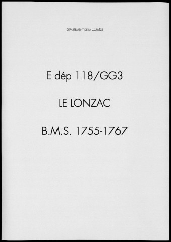 Baptêmes, mariages, sépultures (1755-1767)