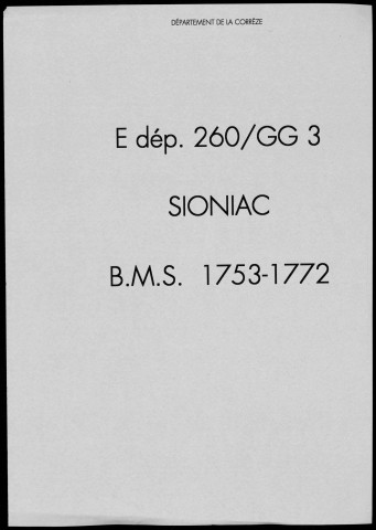 Baptêmes, mariages, sépultures (1753-1772)