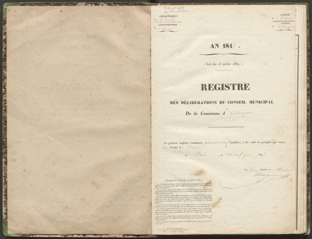 Délibérations du conseil municipal. 18 mai 1845-11 mai 1856