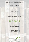 Mariages (1903-1921).