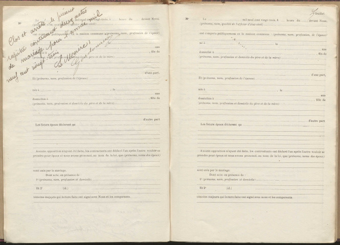 Naissances, mariages, décès (1923-1932).
