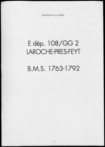 Baptêmes, mariages, sépultures (1763-1792)