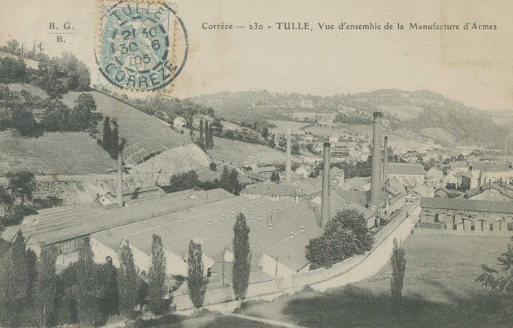 Tulle : "Corrèze - 230 - Tulle, vue d'ensemble de la Manufacture d'armes".