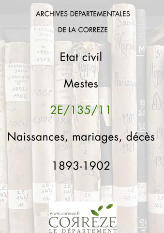 Naissances, mariages, décès (1893-1902)