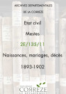 Naissances, mariages, décès (1893-1902)