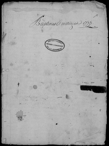 Baptêmes, mariages, sépultures (1773-1782)