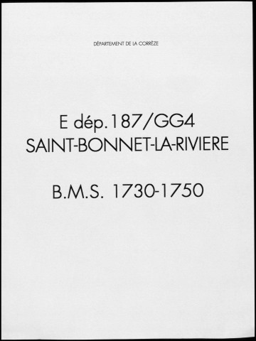 Baptêmes, mariages, sépultures (1730-1750)