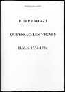Baptêmes, mariages, sépultures (1734-1754)