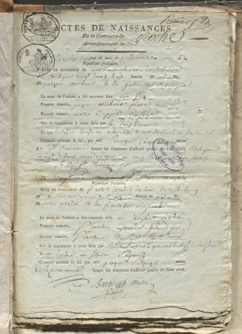 Naissances, mariages, décès (1803-1812)