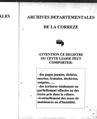 Naissances, mariages, décès (1843-1852)
