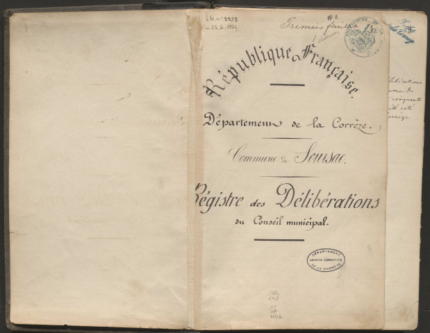 Délibérations du conseil municipal. 19 décembre 1886-12 mai 1908