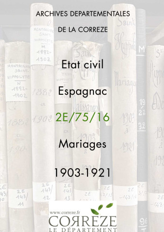 Mariages (1903-1921).
