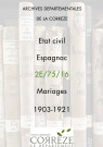 Mariages (1903-1921).