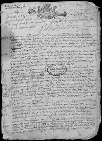 Baptêmes, mariages, sépultures (1694-1724)