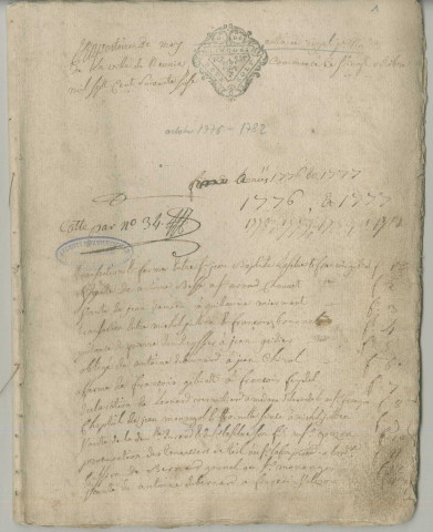 Répertoire chronologique : octobre 1776-18 août 1811