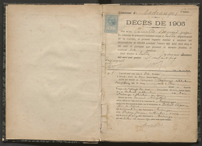 Décès (1905-1921).