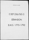Baptêmes, mariages, sépultures (1773-1792)