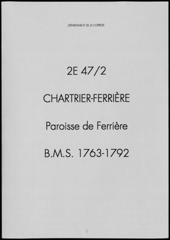 Baptêmes, mariages, sépultures (1763-1792)