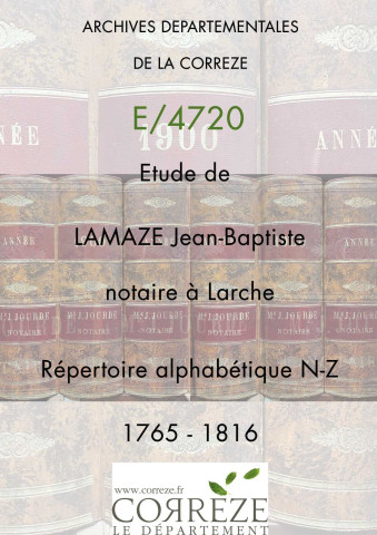Répertoire alphabétique N-Z : 1765-1816