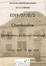 Délibérations du conseil municipal. 10 mai 1836-17 mai 1838